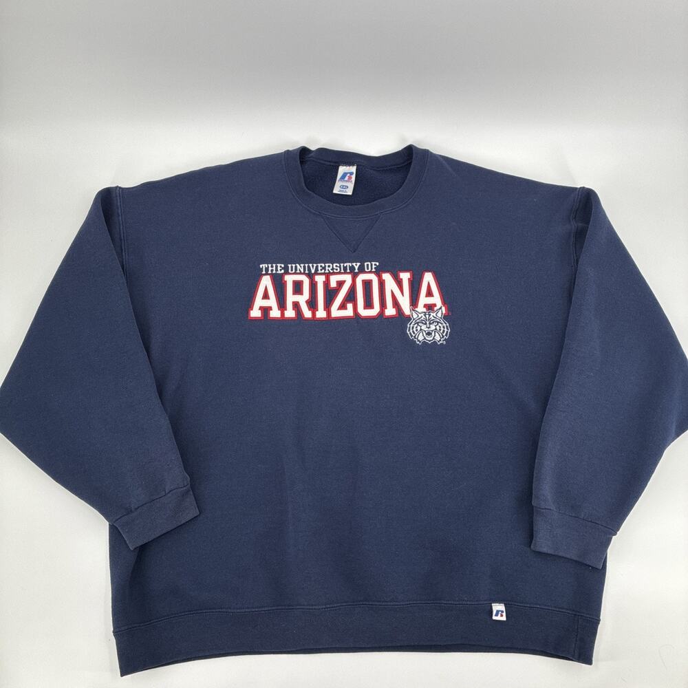 Vintage Russell Athletic Sweatshirt Mens 2XL Blue University Of Arizona Wildcats - Picture 2 of 14